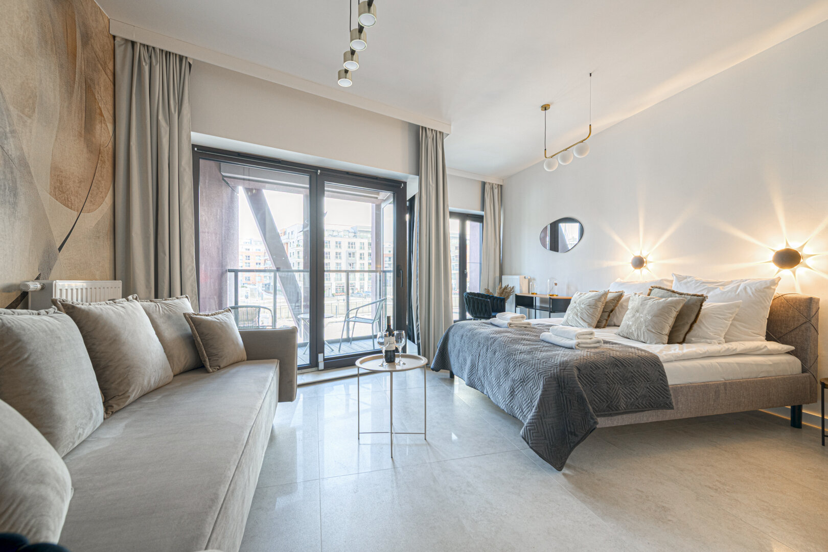 Black Amber Apartment with a River View